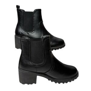 Forever 21 Women's Chelsea Block Heel Ankle Booties Black 7.5